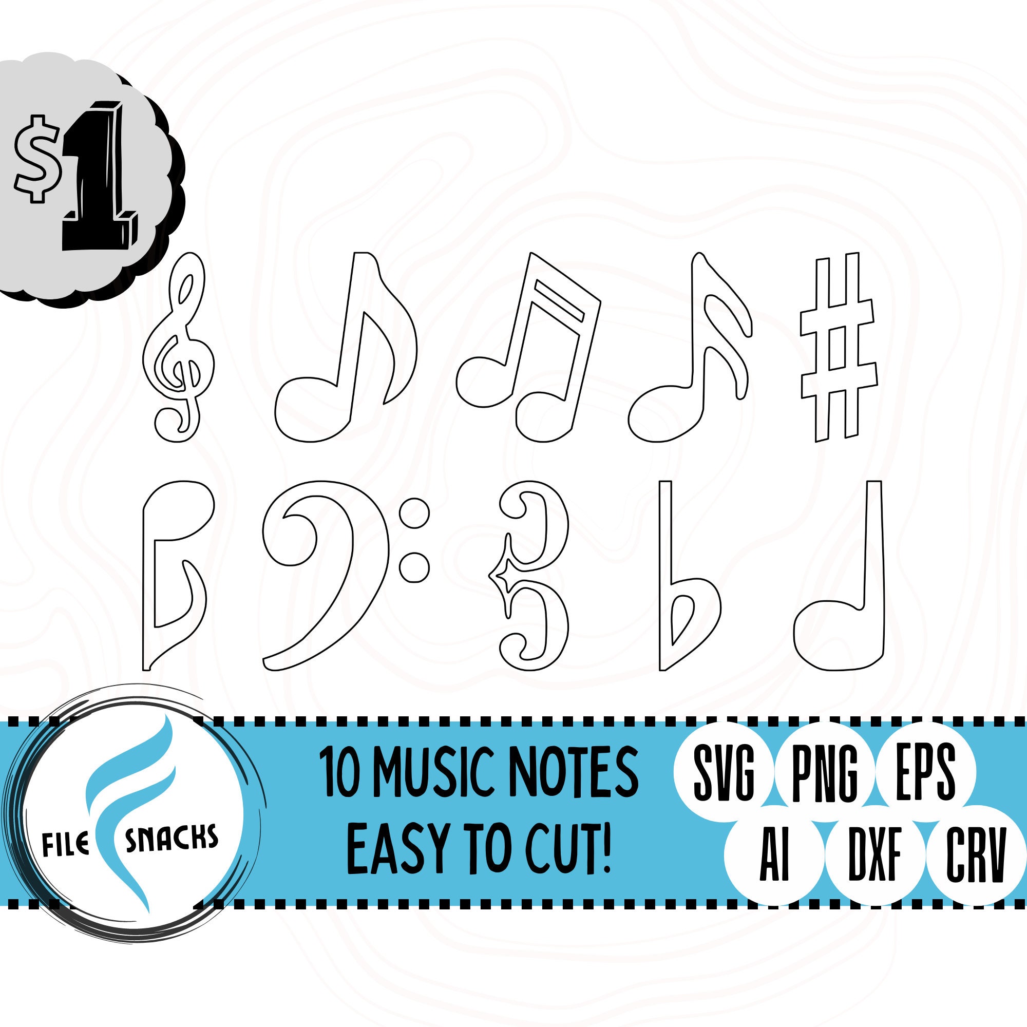 8 Musical Notes SVG | Simple Music Notes Svg Files | Sheet Music SVG ...