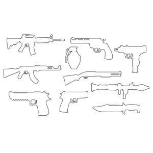 Military Weapons SVG Cut Files, Guns Laser Cut File (digital Download ...