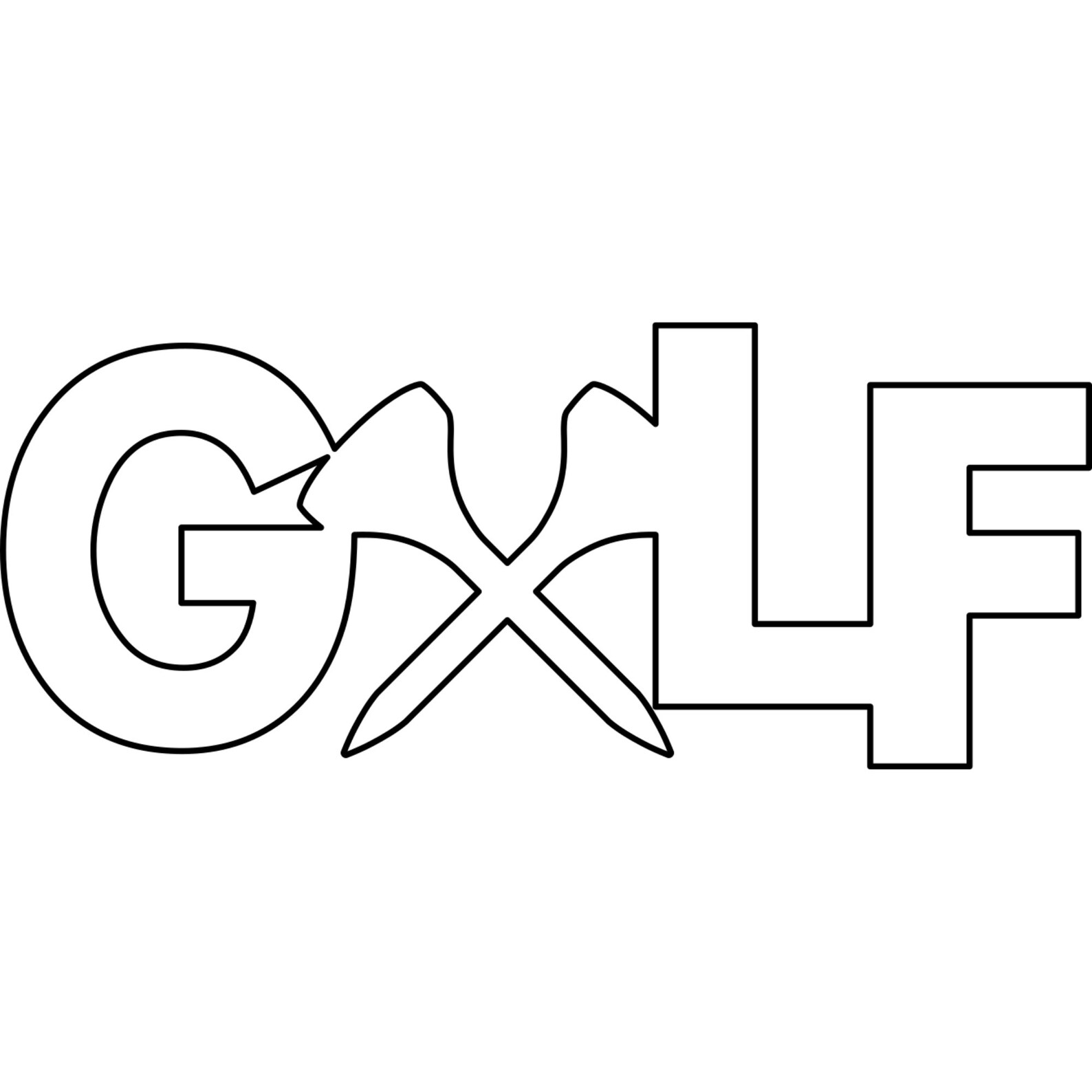 Golf Word SVG Golf With Cross Tees Svg Laser SVG Files Etsy