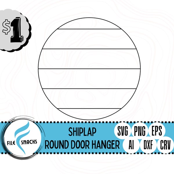 Shiplap Round SVG | Shiplap Door Hanger File sVg | Circle Shiplap SVG File | OmTech Cutting Files | Mira Cuttable File | Glowforge SVG Files