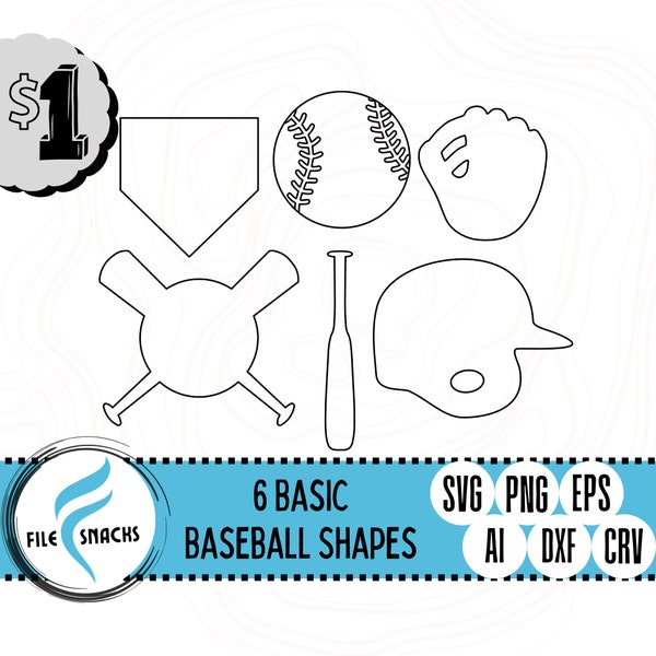 Baseball Basic Sports Shapes SVG | Baseball sVg | Laser SVG Files | OmTech Cutting File | Mira Cuttable File | Glowforge SVG File