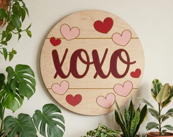 Valentine XOXO Round Sign SVG Designs | Laser Cut Files (Digital Download)