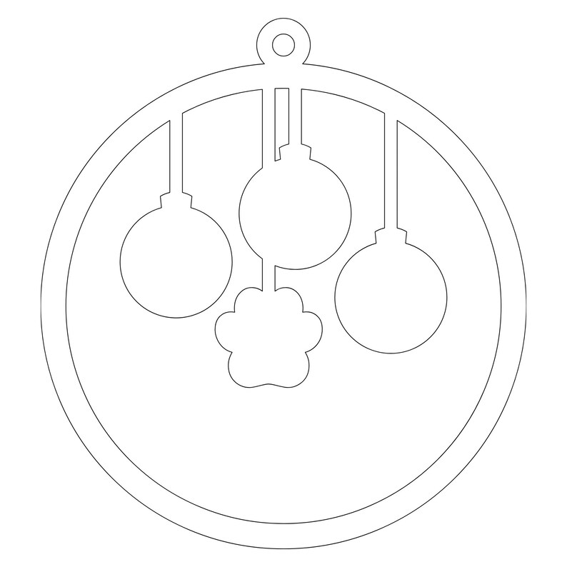 Personalized Round Family Ornament Outline SVG Files Cut - Etsy