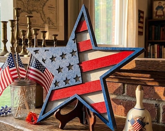 3 Layered 4th of July Star SVG | Independence Day Cut File (Digital Download)