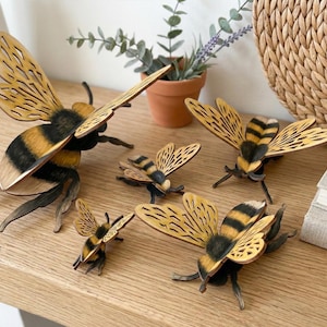 Abejas 3D SVG, archivo de corte de insectos independientes (descarga digital)