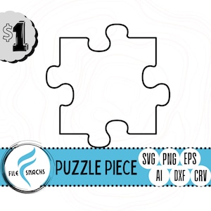 Connecting Puzzle Piece SVG | Puzzles sVg Files | Easy Puzzle SVG Files | OmTech Cutting Files | Mira Cuttable File | Glowforge SVG Files