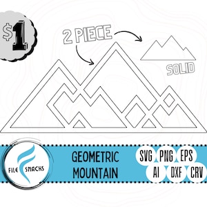 Geometric Mountain SVG | Mountain Scape sVg Files | Easy Puzzle SVG Files | OmTech Cutting Files | Mira Cuttable File | Glowforge SVG Files