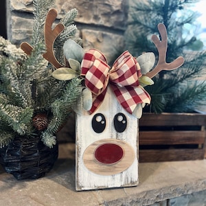 5 Sets of Cute Reindeer Faces, Deer Antler Kits, DIY Christmas Decor Kits