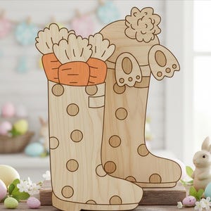 File di taglio SVG / Pasqua con coniglietto negli stivali (download digitale)