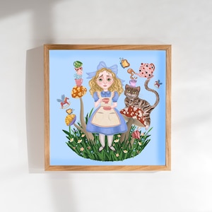 Alice im Wunderland, Alices Abenteuer im Wunderland, Cheshire Cat Art, Alice im Wunderland Art, Digital Art Print, Art Print