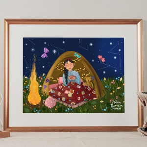 Magical Aesthetic, Nature, Camping, Summertime, Night Sky, Constellations, Nature Inspired, Outdoors, Digital Art Print, Art Print, Original