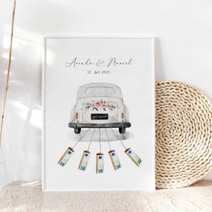 Geld cadeau trouwauto gepersonaliseerd