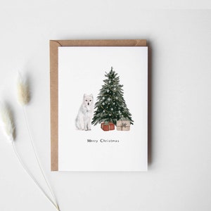 Carte de Noël renard et sapin de Noël