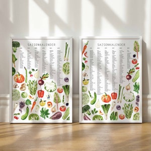 Juego de 2 carteles de calendario estacional