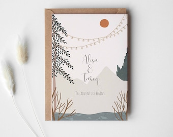 Tarjeta de boda al aire libre personalizada