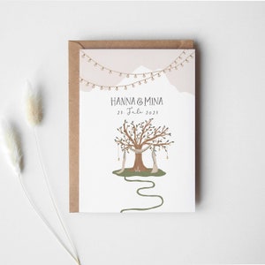 Personalisierte Hochzeitskarte Festlicher Baum Bild 1