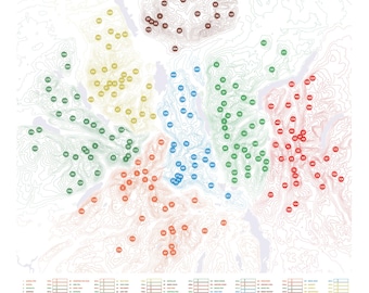 Tick List Map of the Wainwright Fells of the Lake District – A2 Size