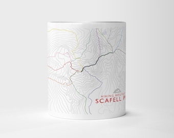 Scafell Pike Hiking Routes Lake District Mug