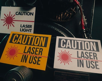 Proton Pack Sticker | LASER CAUTION Re-Usable Styro-Sticker