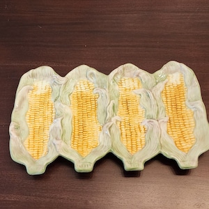 ND Exclusive Corn on the Cob Platter – Majolica MCM Farmhouse Servingware for Thanksgiving