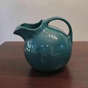 Vintage Hall Emerald Green Ball Pitcher | Mid-Century Teapot Creamer