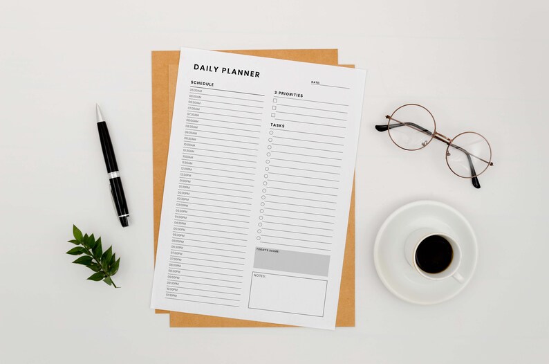 Printable Hourly Planner Daily Planner Daily to Do List Day Etsy