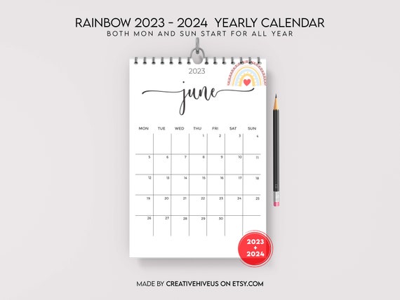 2023-2024 Weekly Planner Printable RAINBOW Bundle 2023-2024 -  UK in  2023