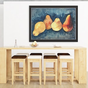 Golden Pears in a Timeless Still Life Painting - Digital Download