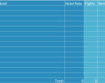 Vacation Budget/Planner Excel Spreadsheet