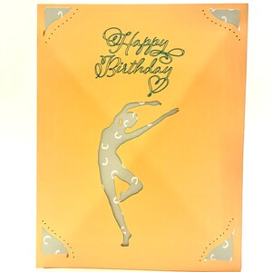 Geburtstagkarte, Glückwünsche zum Geburtstag, Farbe frei wählbar, handmade, Grußkarte, Tänzerin, Happy Birthday
