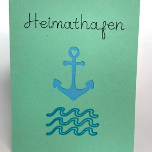 Grußkarte zum Umzug, Einweihung, neues Heim, Haus, Wohnung, Farbe frei wählbar, handmade