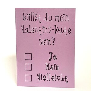 Valentinstagskarte Willst du mein Valentinstags-Date Sein? Handgefertigt Personalisierbar