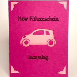 Glückwunsch Karte zum Führerschein Farbe frei wählbar, handmade