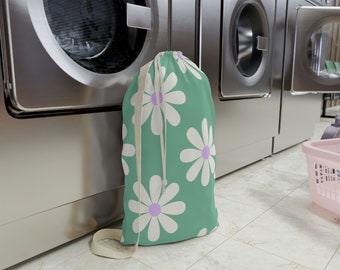 Retro Flower Pattern Laundry Bag, Dorm Student Wash Bag