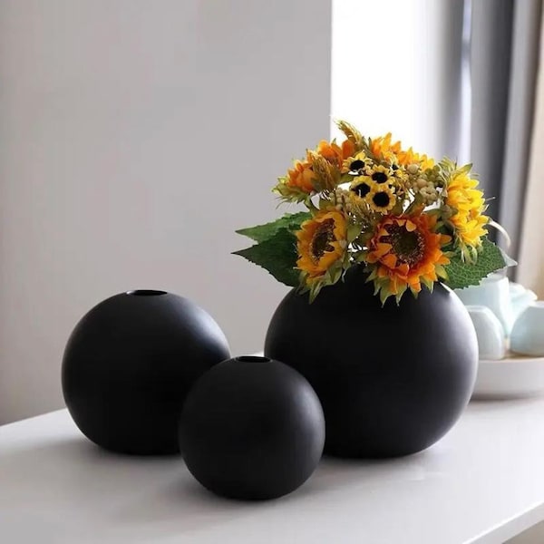 Vase boule lot de 3 vases design vases boule modernes pour design intérieur salon bureau décoration de table