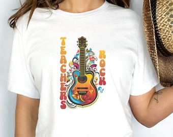 Teachers Rock Guitar Shirt, Back to School Gift