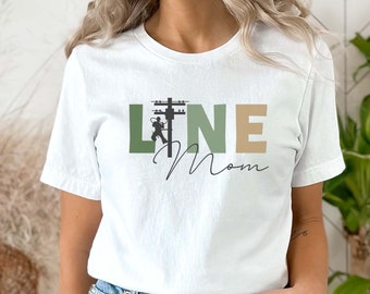 Lineman Mom T-Shirt, IBEW Power Lineman Wife Gift