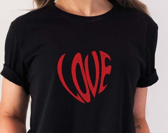 Distressed Love Heart T-Shirt, Retro Valentine's Day Gift