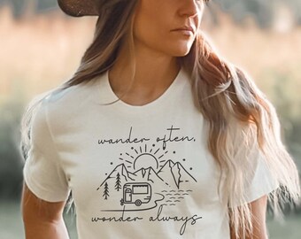 Wander Often Camping Shirt, Adventure Tee - Unisex Fit