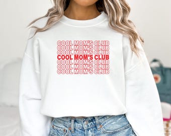Cool Mom's Club Crewneck Sweatshirt, Unisex Loose Fit