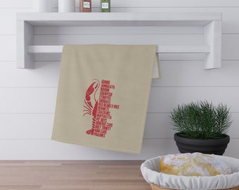 Cajun Food Kitchen Towel, South Louisiana, cajun cooking, Louisiana, Acadiana, Lafayette, cajun country, Cajun Gifts, Seasoning, Crawfish