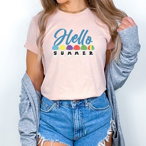 Hello Summer Snowball, SnowCone tee Shirt, Summer Season, Snowball Stand, Shaved Ice, New Orleans Style, Louisiana Snowballs, Cajun Country