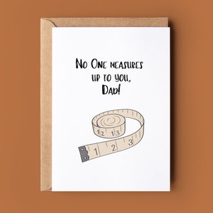 Carte drôle de fête des pères pour papa et grand-père - Carte de voeux pour papa - Personne ne vous mesure - Cadeau pour la fête des pères - Carte beau-père - Carte pleine d'esprit