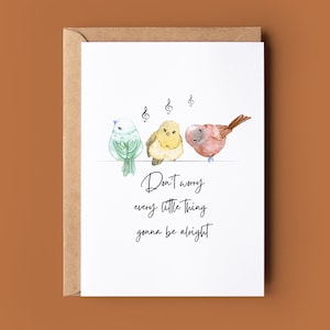 Tarjeta de ánimo de los Tres Pajaritos - Tarjeta motivacional - Tarjeta de felicitación musical divertida - Tarjeta de felicitación con la canción de los Tres Pajaritos