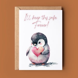 Niedliche Pinguin Jubiläums Karte - Personalisierte Jubiläums Karte - Pinguin Liebhaber Karte - Süße Jubiläums Karte - Karte Für Ihn - Karte Für Sie
