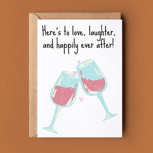 Amor risa y felices para siempre tarjeta de boda - tarjeta de felicitación para pareja recién casada - tarjeta de felicitación de boda - tarjeta para recién casados
