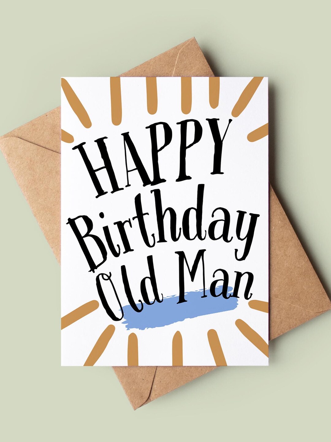 Happy Birthday Old Man Card - Personalised Joke Birthday Card - Rude ...