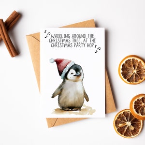 Pinguïn Kerstkaart - Leuke Kerstkaart - Kerst Wenskaart - Dierenvriend Kaart - Pinguïn Minnaar Kaart - Joke Christmas Wenskaart