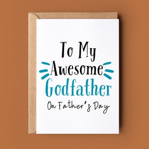 Cartão incrível do dia dos pais do padrinho - Cartão de felicitações para o padrinho - Cartão do padrinho - Cartão para o padrinho
