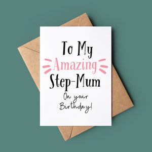 Fantastische stiefmoeder verjaardagskaart - wenskaart voor stiefmoeder - stiefmoeder Happy Birthday Card - kaart voor stiefmoeder - stiefouder Bday Card